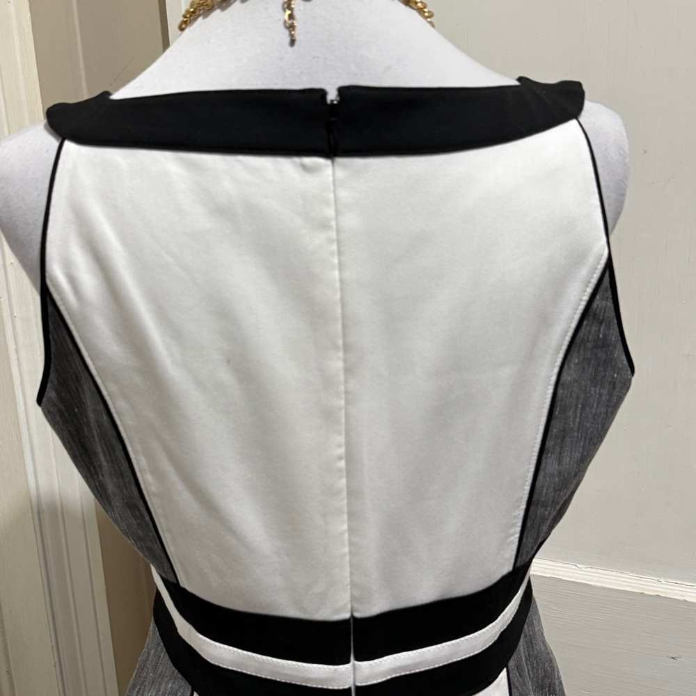 White House Black Market Black and White Colorblock Dress - Picture 14 of 16